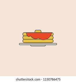 Pancakes line icon. Element of fast food icon for mobile concept and web apps. Field outline Pancakes line icon can be used for web and mobile