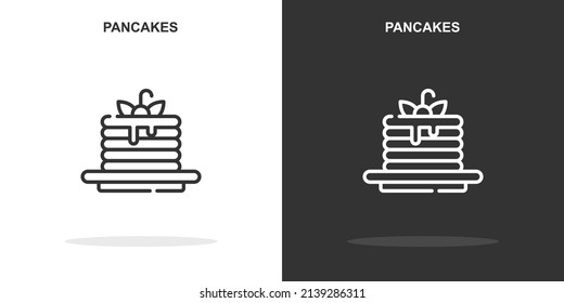 pancakes line icon. Simple outline style.pancakes linear sign. Vector illustration isolated on white background. Editable stroke EPS 10