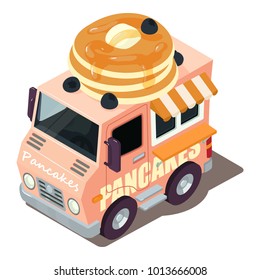 Icono de máquina de tortitas. Isometric ilustración del icono vectorial de la máquina de crepes para la web