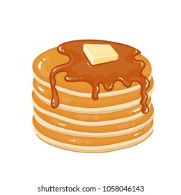 Pancakes Butter Syrup Vector Stock Vector (Royalty Free) 107896541 ...