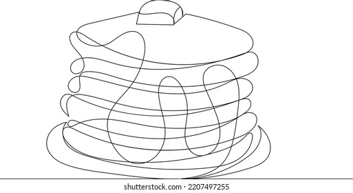 crepes un plano de línea, esbozo, vector aislado