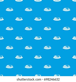 Pancakes pattern repeat seamless in blue color for any design. Vector geometric illustration