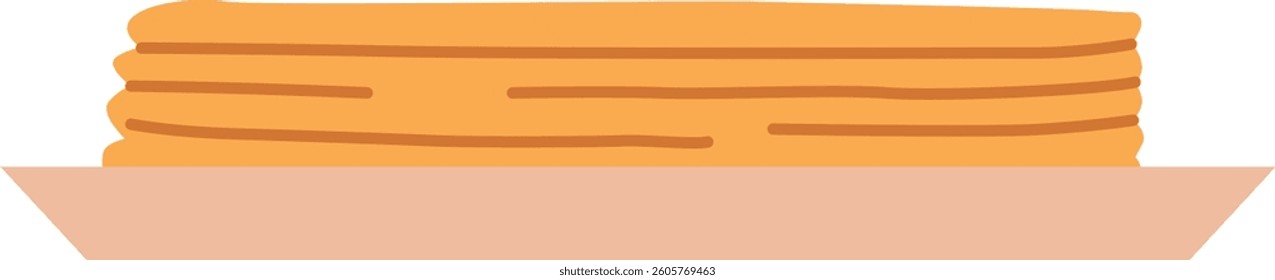 Pancakes portion on cake vector illustration