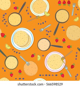 Pancakes seamless pattern