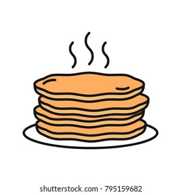 Pancakes stack color icon. Isolated vector illustration