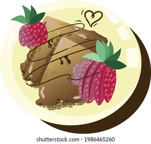 pancakes with strawberry and chocolate cream