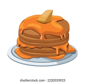 crepes con un icono de desayuno con jarabe