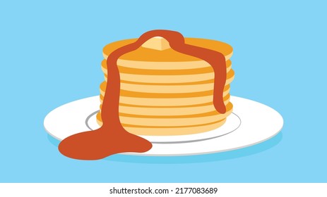 pancakes with syrup and butter