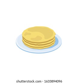 Pancakes vector 3d isometric, color web icon, new flat style. Creative illustration design, idea for infographics.