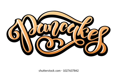 pancakes vector hand lettering word gradient stock vector royalty free 1027637842 shutterstock