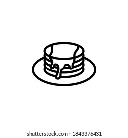 Icono vector de crepes. Crepes finas con salsa aisladas de fondo blanco. Arte de línea minimalista.