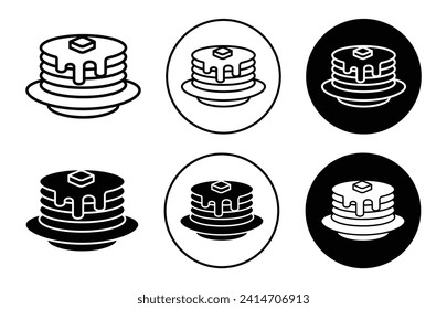 pancakes vector icon set collection. Pancakes Outline flat Icon.