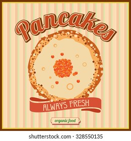 Pancakes. Vintage vector illustration.