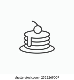 Pancakesline in Thin line black color. flat simple vector symbols illustration.