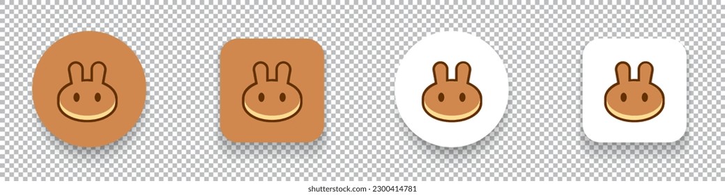 Pancakeswap (CAKE) crypto currency logo symbol set isolated on transparent background vector