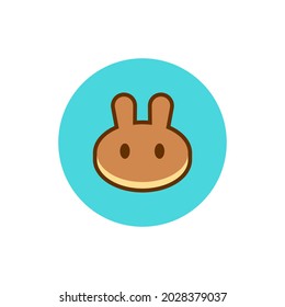 PancakeSwap CAKE token symbol cryptocurrency icon isolated on white background. Digital currency.