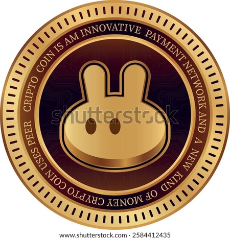 PancakeSwap-cake cryptocurrency illustrations on abstract background. 3d illustrations.