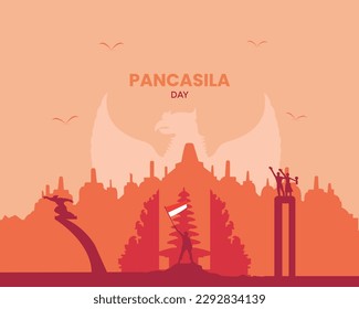 Pancasila Day Flat Illustration Template svg