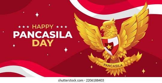 Pancasila Day with Hand Drawn Banner svg