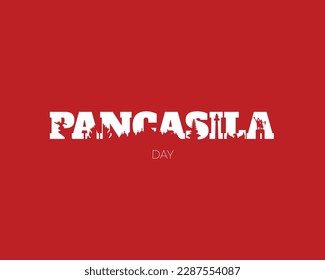 Pancasila Day Text Effect With Landmark
