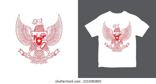 pancasila illustration tshirt design concept