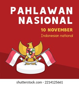 pancasila pahlawan nasional independence of indonesia banner vector