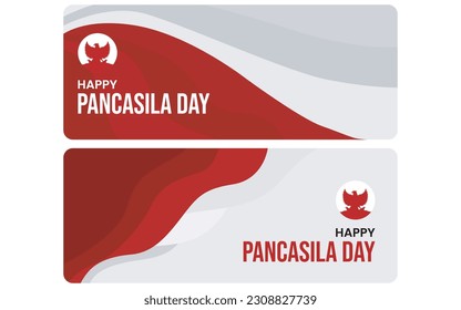 Pancasila Vector Banner with two model and with white background