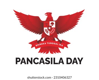 Pancasila Vector Illustration with garuda logo and clean background. Pancasila day