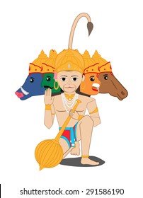 Panchmukhi Hanuman - Cartoon God