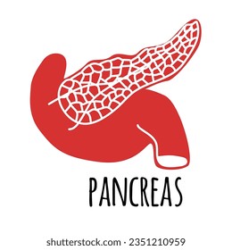 Pancreans illustration on white background. Flat style. Vector