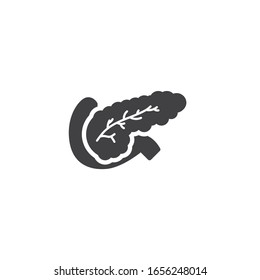 Pancreas anatomy vector icon. filled flat sign for mobile concept and web design. Pancreas internal organ glyph icon. Symbol, logo illustration. Vector graphics