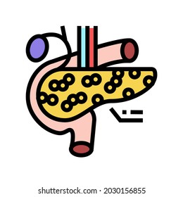pancreas endocrinology color icon vector. pancreas endocrinology sign. isolated symbol illustration