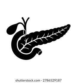 Pancreas and gallbladder anatomy icon with human anatomy illustrations, pancreas