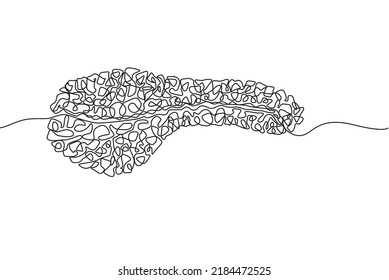 Pancreas Hand drawn icon continuous line drawing. Human organs Creative abstract art background Trendy concept One single line design. Outline simple image black and white color Vector illustration