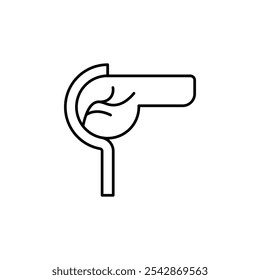 pancreas icon. filled and line stroke icons
