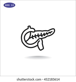  Pancreas icon flat.