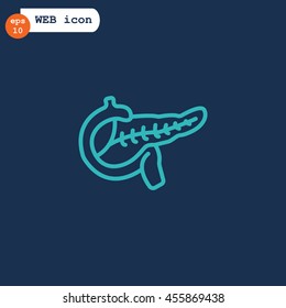  Pancreas icon flat.