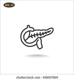  Pancreas icon flat.