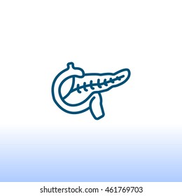  Pancreas icon flat.