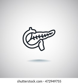  Pancreas icon flat.