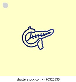  Pancreas icon flat.