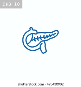  Pancreas icon flat.