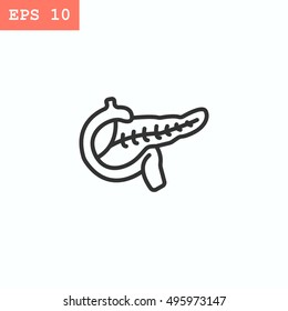  Pancreas icon flat.