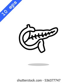  Pancreas icon flat.