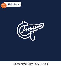  Pancreas icon flat.
