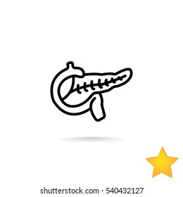  Pancreas icon flat.
