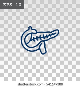  Pancreas icon flat.
