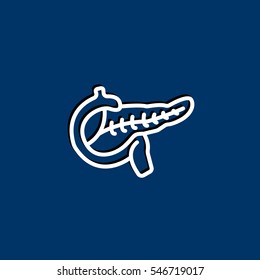  Pancreas icon flat.