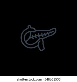  Pancreas icon flat.