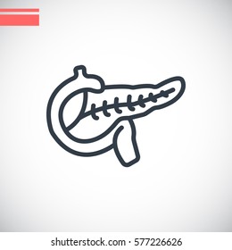  Pancreas icon flat.